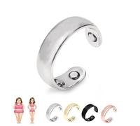 Genérico Vayro Ring, Original Magnetic Wellness Ring, Adjustable Size Rings for Men and Women, Lightweight and Water-Resistant Stainless Steel Rings (Silver)