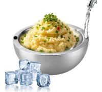 Genérico vBowl Cold For Sauces - Cuenco de acero inoxidable de doble capa de 24 cm | Plato de servir refrigerado con enfriador de salsa, ensaladas, guacamole, salsa, aperitivos y bebido