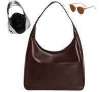 Genérico Vegan PU Leather Trendy Soft Tote Bag, Large Capacity Casual Underarm Handbag for Women, Waterproof Simple Shoulder Bag