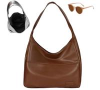 Genérico Vegan PU Leather Trendy Soft Tote Bag, Large Capacity Casual Underarm Handbag for Women, Waterproof Simple Shoulder Bag