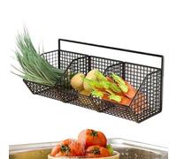 Genérico Vegetable Basket, 3compartment Potato Basket, Space Saving Organizer with 16x12 Inches Storage Bins, Wall Mounted Rack for Pantry Storage, Kitchen, Countertop, Cabinet Use, White Black