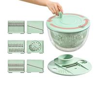 Genérico Vegetable Dryer Spinner - Pump Salad Spinner with Grater & Slicer | Multifunction Kitchen Gadget Vegetable Washer | Pasta and Fries Spinners, Fresh Crisp Salad, Transparent