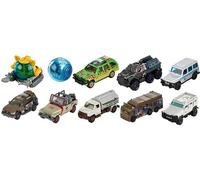 Genérico Vehiculos fundidos a presión Compatible con Jurassic World Dominion Escala 1:64 - Surtido de 4 Modelos Aleatorios sin Repeticiones
