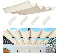 Genérico Vela De Sombra Retráctil E Impermeable, Cubierta De Sombra Ondulada Ajustable con Cuerda Ojales, Toldo De Lona con Protección Solar Bloqueo UV para Patio, Verandas,A1,0.65x3.5M(BxL)