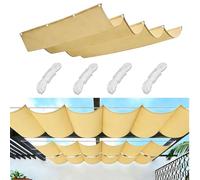 Genérico Vela De Sombra Retráctil E Impermeable, Cubierta De Sombra Ondulada Ajustable con Cuerda Ojales, Toldo De Lona con Protección Solar Bloqueo UV para Patio, Verandas,A4,0.8x3.5M(BxL)