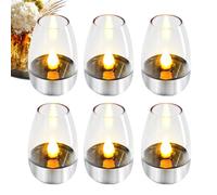 Genérico Velas de Té Solares para Exterior - Vela Sin Llama Reutilizable | Juego de 6 Unidades Sin Llama,Para Hogar Sala De Estar Jardín Restaurante Bar