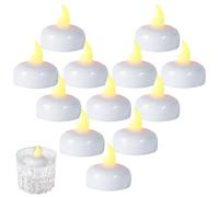 Genérico Velas Flotantes Blancas - Velas Flotantes Sin Llama Con Efecto Parpadeante | Juego de 12 Unidades Impermeables Activadas por Agua para Decoración de Bodas, Centros de Mesa, Jarras y Piscinas