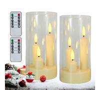 Genérico Velas LED Parpadeantes - Set De Velas Cilíndricas De 6 Pulgadas | Luces De Vela En PP & Acrílico - A Batería Con Control Remoto, Luz Cálida Para Sala, Dormitorio, Oficina, Navidad & Fiestas