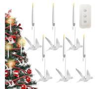 Genérico Velas para árbol de Navidad Decoración Artesanal de Navidad | Vela fuselada LED cubo de hielo pájaros voladores con temporizador remoto para árbol Chimenea ventana mesa boda fiesta