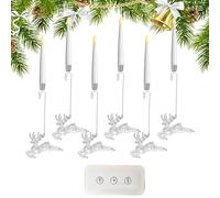 Genérico Velas Para El Árbol De Navidad,Navideños Decoración,de Velas LED con Carámbanos, Pájaros y Alces con Temporizador Remoto - Para El Árbol Hogar La Chimenea La Ventana La Mesa La Boda Y La
