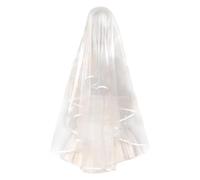 Genérico Velos de novia de dos niveles para bodas - Tocado Velo con Peine - Ribbon Edge Center Cascade velo de novia, velo de para juegos de rol, fotografía