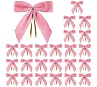 Genérico Velvet Bow - 3.5x3.5in Velvet Bow Soft Texture & Festive Look | Multi-Use Holiday Decoration Bows, Christmas Tree Ornaments For Wreaths, Packaging, Cookie Bags, Festive Crafts