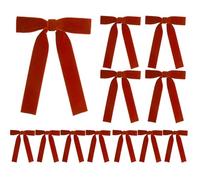 Genérico Velvet Bows For Christmas Tree | 12 Pieces Christmas Tree Red Ribbon Bows,Seasonal Décor Supplies For Garland Front Door Wrapping Holiday Indoor Outdoor Porch Wreath Mantelpiece