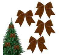 Generico Velvet Christmas Bows | 4 Pieces Large Holiday Decorations | Christmas Tree Bow Ornaments | for Wreath Door Wall Window Stairs Fence Fireplace Home Office Wedding Party Seasonal Celebration