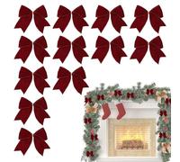 Genérico Velvet Christmas Bows - 6-Inch Vintage Holiday Pendants, 12-Piece Tree Bow Ornaments for DIY Crafts, Wedding Decor, Wreath Making, Party Favors, Candy Bags, and Home Holiday Decorations