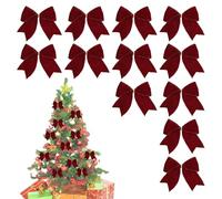 Genérico Velvet Christmas Bows - Festive Holiday Ribbon Decorations for Tree Wreaths | Soft Velvet Material with Wire Edges, Easy to Shape, Adds Elegant Touch to Home, Parties Seasonal 5.91x5.91 in