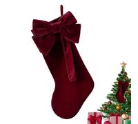 Genérico Velvet Christmas Stocking, 19 in Velvet Bow Stockings for Christmas Tree Fireplace Mantel Stair Holiday Decorations