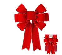 Genérico Velvet Christmas Tree Bows - Oversized Red Ornaments with Gold Glitter Trim For Indoor Outdoor Holiday Decorating, Ideal For Wall Hanging, Door Styling, Wreaths, Garden Displays