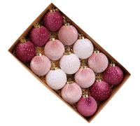 Genérico Velvet Ornament Balls Set - Rustic Flocked Decor | 15 Pieces Soft Textured Hanging Ornaments for Christmas Tree Farmhouse Bedroom Bathroom Hallway School Office Holiday Birthday Party