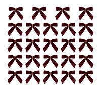 Generico Velvet Red Bows for Christmas Tree - 24pcs Dark Bows, Christmas Tree Bow | for Garlands Crafts Weddings Parties Candy Bags Front Door Garden |, Baking Candy Bags, Home Decorations