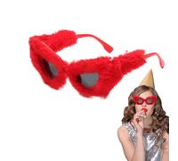 Genérico Velvet Sunglasses - Retro Furry Party Shades, Masquerade Eyewear, Fuzzy Doft Sunglasses | Elegante Gafas De Sol De Piel Sintética, Accesorios De Moda Punk Audaz Para Disc
