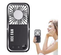 Genérico Ventaglio da Tavolo,Ventilatori Silenziosi per Camera da | Schermo LED Silenzioso Pieghevole Ricarica USB Supporto Telefono per Interni ed Esterni
