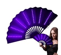 Genérico Ventaglio - Ventilatore Pieghevole LED Luminoso | Accessorio Festa Notturna Disco Palcoscenico Bar Club | Gadget Colorato Portatile Danza Spettacolo Show Estivo Ideale Per Eventi Musicali