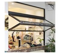 Genérico Ventana de concesión para Carrito de Comida con Puerta de toldo Ventana corrediza de aleación de Aluminio, Ventana de concesión con Marco de Aluminio con Vidrio Templado y tamaños personaliz