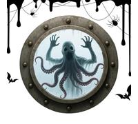 Generico Ventana de pared encantada de 8 pulgadas | Marco fantasma de resina - Decoración de pared con de buey embrujado de Halloween hecho a mano para baño, dormitorio, dormitorio, correr