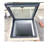 Genérico Ventana de Techo Tipo tragaluz, trampilla de Acceso al ático Impermeable de 40x28 Pulgadas, Rejilla de ventilación con Vidrio Templado de Doble Capa, manija con Cerradura para una Mejor ilum