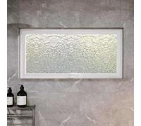 Genérico Ventana de ventilación giratoria, Redonda, de Cristal Templado, de Montaje Empotrado, con Marco y Manilla metálicos - Blanca, 70x40cm - Ideal para baños, sótanos, garajes y oficinas.