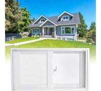 Genérico Ventana de ventilación giratoria, Ventana corrediza de Aluminio con mosquitera, reemplazo de Vidrio Templado para gallinero, casa de Aves, Garaje, Ventana de Salida de Emergencia (80 x 30 cm