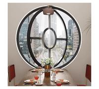 Genérico Ventana de ventilación giratoria, Ventana Redonda de Vidrio giratoria 360° para cobertizo, Negra, 56 cm/22 Pulgadas, Ventana de ventilación doméstica con manijas para un Flujo de Aire óptimo