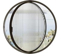 Genérico Ventana de ventilación giratoria, Ventana Tipo toldo de Vidrio Templado a Rayas giratoria de 360° - Ojo de Buey de aleación de Aluminio Negro con manija, diseño Decorativo ventilado, 40 cm p