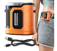 Genérico Ventilador Cinturón | 3600mAh Recargable 5 Velocidades Para Llevar | Ventilador Personal Portátil Correa Camisa | Para Camping Senderismo Escalada Caminar Trabajo Actividades Completa