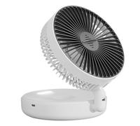 Genérico Ventilador Circulador, Ventilador de Mesa con Caja de Aromaterapia, Soplador Recargable con 5 Velocidades y Luz Nocturna para Autocaravana Cocina Camping Invernadero