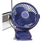 Genérico Ventilador Clip Portátil - Pequeño Ventilador llamativo con 5 velocidades | Ventilador recargable de 5 velocidades con iluminación para camping, cochecito de oficina, viaje para hombres y