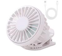 Genérico Ventilador Con Abrazadera,Ventilador Mini Plegable para Cochecito - 3 Velocidades Recargable Portátil para Caminadora Golf Exteriores Transportín Mascotas Viaje Cochecito