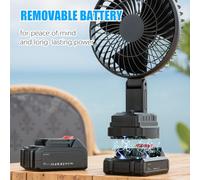 Genérico Ventilador de Camping - Ventilador Portátil Con Batería - Soplador Sin Cable para Camping, Golf, Navegación, Viaje, Tienda de Campaña, Autocaravana, Hogar, Actividades al Aire Libre