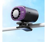 Genérico Ventilador de Coche Desmontable con Pantalla LED - Rotación de 360°, 199 Velocidades Ajustables, Carga USB, Refrigeración a 16 °C, Abrazadera de Fijación Ancha, Batería de 2000 mAh
