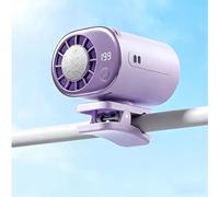 Genérico Ventilador de Coche Desmontable con Pantalla LED - Rotación de 360°, 199 Velocidades Ajustables, Carga USB, Refrigeración a 16 °C, Abrazadera de Fijación Ancha, Batería de 2000 mAh