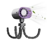 Genérico Ventilador de Coche Ventilador LED Diseño Pulpo 199 Velocidades | Pinza de coche orientable 360 grados con carga tipo C para adultos estudiantes de oficina