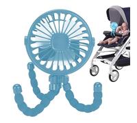Genérico Ventilador de cochecito portátil para viajes | Trípode flexible para cochecito de bebé | Mini manual de portátil de 360 ° Mini ventilador recargable USB para asiento de coche