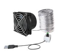 Generico Ventilador de escape - Absorbente de soldadura de velocidad ajustable USB | Mini extractor de ventilación de aire Aspirador Booster en línea para la ventana del inodoro Kit de baño