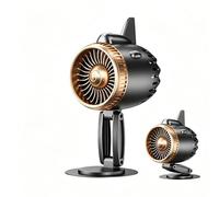 Generico Ventilador de escritorio para motor Airplane | Ventilador plegable USB Rechargeable ABS portátil 2400 mAh 5 velocidades 360° Adjustable Quiet Cooling Fan | Compact Desktop Fan for Home Office