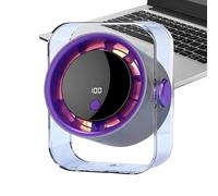 Genérico Ventilador de Escritorio Pequeño - 21,2x18,6x13,4cm 100 Velocidades Recargable, Enfriador Personal Silencioso Pantalla Digital, Ventilador de Mesa Dormitorio Picnic en la Playa al Aire Libre