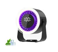 Genérico Ventilador de escritorio USB, silencioso, para dormir, de pared, con 10 velocidades ajustables, batería recargable de 3600 mAh, con carga USB, ideal para oficina y hogar (Black)