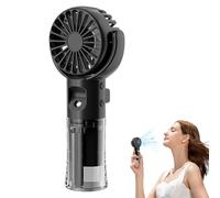 Genérico Ventilador de Mano | Ventilador Manual Recargable con Pulverizador de Agua | Enfriador con 4 Velocidades Recargable USB para Caminar Viajar Playa