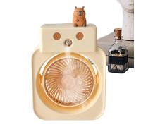 Generico Ventilador de mesa - 3 velocidades ventilador de aire | USB recargable con función spray Rinnte y diseño compacto para coche, camping, oficina, invernadero, playa
