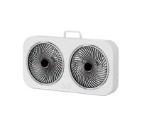 Genérico Ventilador de Mesa | Enfriador De Aire Doble Cabezal,Ventilador Recargable USB Colgante Potente Para Interior Exterior Dormitorio Camping Viajes y Tienda